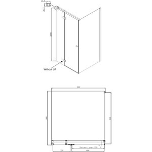 Душевой уголок Ambassador Diamond 100x100 с душевой системой Lemark, левый, прозрачный, хром (12011103L, LM7010C)