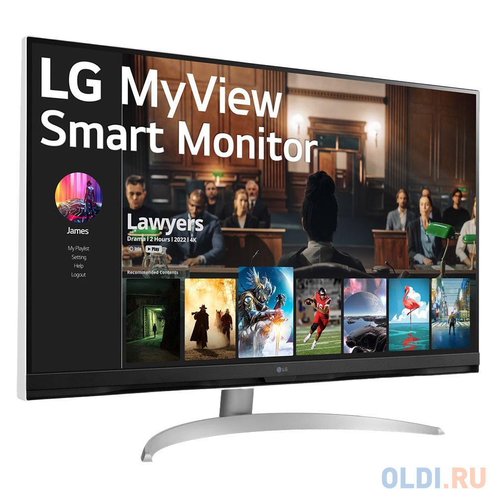 Монитор LG 31.5" MateView 32SQ700S-W белый VA LED 16:9 HDMI M/M матовая 250cd 178гр/178гр 3840x2160 60Hz UHD USB 6.5кг в Москвe