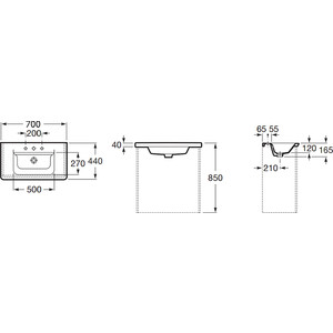 Раковина мебельная Roca Gap Unik 70х44 (327471000)