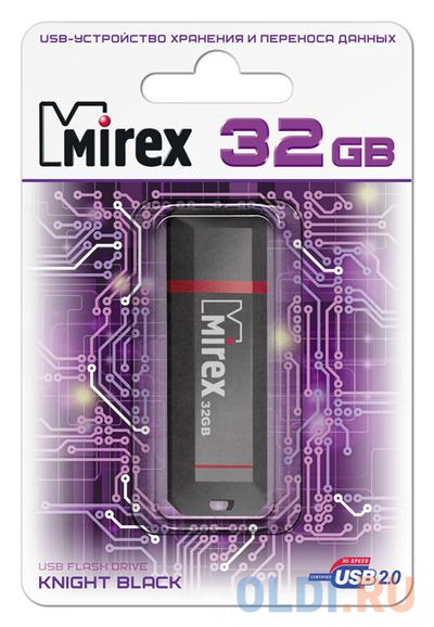 Флеш накопитель 32GB Mirex Knight, USB 2.0, Черный в Москвe