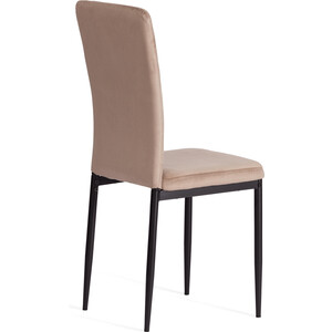 Стул TetChair VERTER (mod. 37-1), металл, флок, 47,8 х 41,5 х 97 см, Beige (бежевый) HLR8 / черный (20542) в Москвe