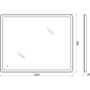 Зеркало BelBagno Spc-Mar 100х80 с подсветкой, сенсор (SPC-MAR-1000-800-LED-TCH)