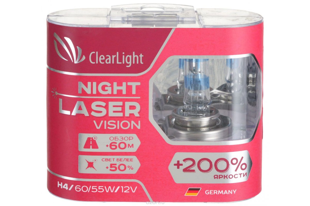 Лампа Clearlight HB4 12V-51W Night Laser Vision +200% Light (компл., 2 шт.)