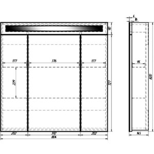 Зеркальный шкаф Dreja Uni 80 (99.9003) в Москвe