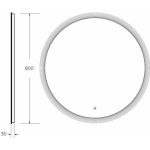 Зеркало Cezares Eco 80 с подсветкой, сенсор (CZR-SPC-ECO-800-LED-TCH)