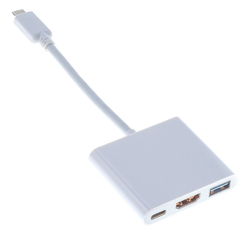 Переходник Buro BHP RET TPC-HDM USB Type-C (m) HDMI (f) USB 3.0 A(f) USB Type-C (f) белый в Москвe