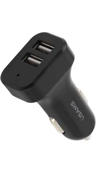 Автомобильное зарядное устройство USAMS 2USB (USAMS-NT Travel Car Charger Kit King Tu Series) +кабель Type-C U35, черный (NTU35TC13TZ)