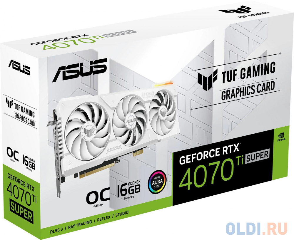 Видеокарта Asus PCI-E 4.0 TUF-RTX4070TIS-O16G-BTF-WHITE NVIDIA GeForce RTX 4070TI Super 16Gb 192bit GDDR6X 2640/21000 HDMIx2 DPx3 HDCP Ret в Москвe