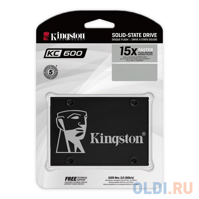 SSD накопитель Kingston KC600 512 Gb SATA-III