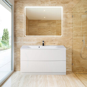 Тумба с раковиной BelBagno Marino 120 bianco lucido напольная (MARINO-1200-2C-PIA-BL-P, BB1200/450-LV-MR-PR)