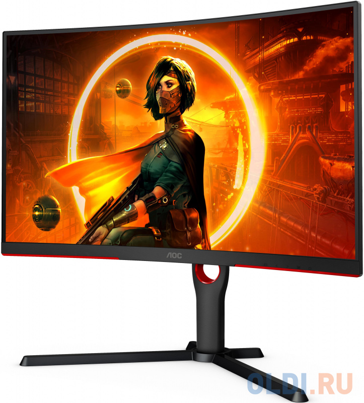 МОНИТОР 27" AOC C27G3U Black-Red (VA, изогнутый, 1920x1080, 165Hz, 1 ms, 178°/178°, 250 cd/m, 80M:1, +2xHDMI 1.4