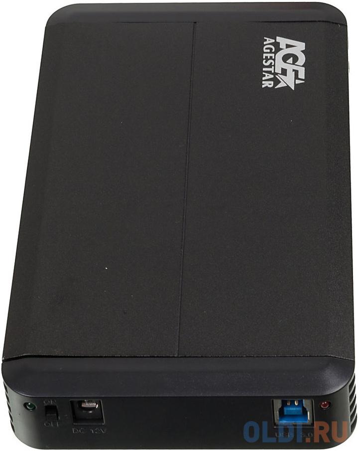 Внешний контейнер для HDD 3.5" SATA AgeStar 3UB3O8 USB3.0 пластик/алюминий черный