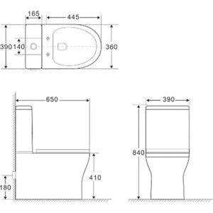 Унитаз-компакт безободковый Aquanet Cube-C с тонким сиденьем микролифт (CL-12248B, CL-12248B-1)