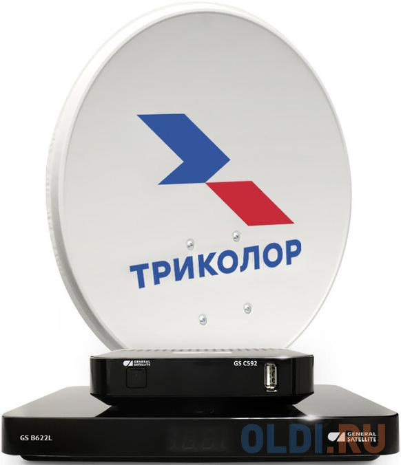 Комплект спутникового телевидения Триколор Сибирь Ultra HD GS B622L/С592 (1 год) черный