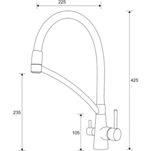 Смеситель для кухни Paulmark Sigen под фильтр, гибкий излив, белый (Si213111-431TW)