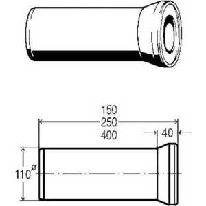 Отвод для унитаза Viega прямой 100 x 250 (101312)