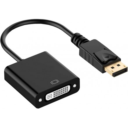 Переходник (адаптер) DisplayPort(20M)-DVI-I(29F), экранированный, 20 см, черный KS-is (KS-556)