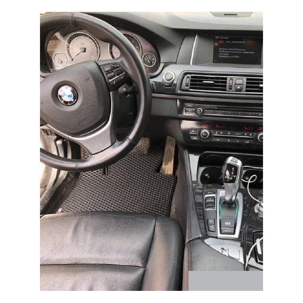 Комплект ковриков в салон bmw 5 vi (f10) 2009 - 2013 дорестайлинг, черный ромб с черным кантом DuffCar в Москвe