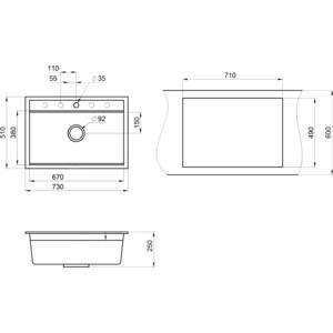 Кухонная мойка Granula KS-7301 арктик