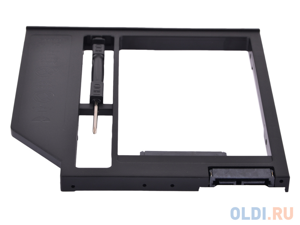 Адаптер оптибей Espada SS90 (optibay, hdd caddy) SATA/miniSATA (SlimSATA) 9мм для подключения HDD/SSD 2,5” к ноутбуку вместо DVD