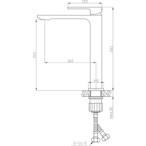 Смеситель для раковины Orange Lutz (M04-121cr)