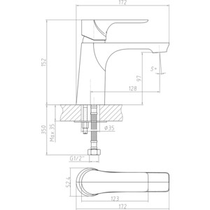 Смеситель для раковины Orange Aristo белый (M19-021w) в Москвe