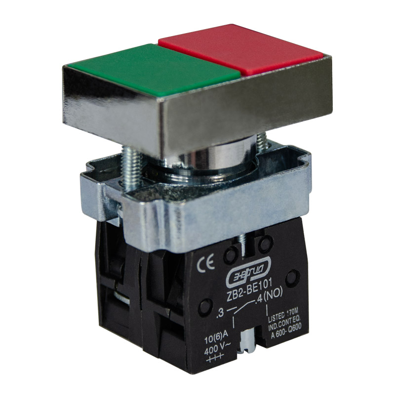 Кнопка комбинированная "Пуск-Стоп" 22 мм, 1NO 1NC, красный/зеленый, ЭНЕРГИЯ XB2-BL8325 (Е0901-0046)