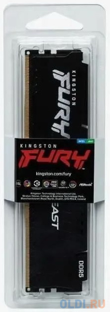 Модуль памяти DDR 5 DIMM 8Gb PC48000, 6000Mhz, Kingston FURY Beast Black EXPO CL30 (KF560C30BBE-8) (retail)