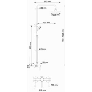 Душевая система Wasserkraft хром (A12202)