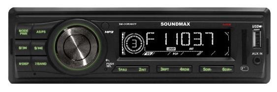Автомагнитола SoundMAX SM-CCR3047F, 1 DIN, черный