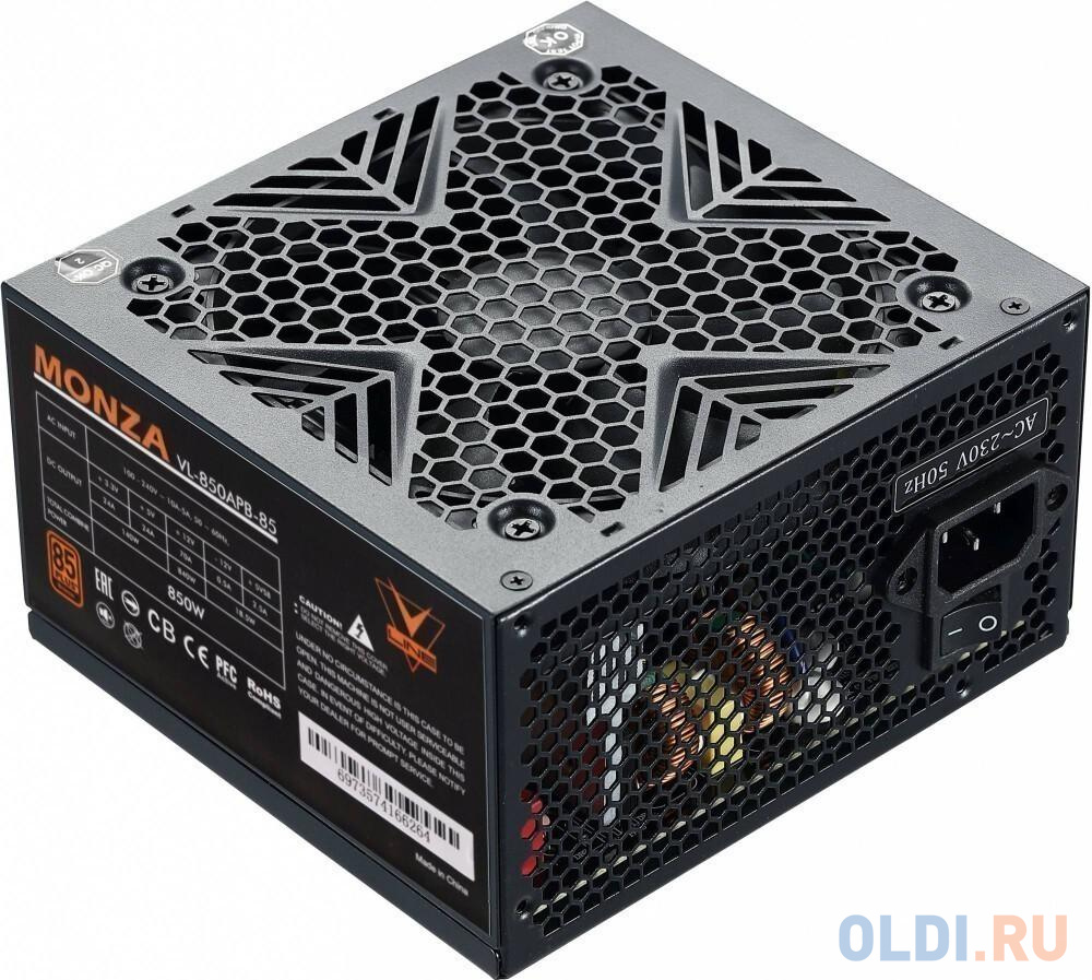 Блок питания Formula ATX 850W MONZA VL-850APB-85 80+ bronze (24+4+4pin) APFC 120mm fan 7xSATA RTL