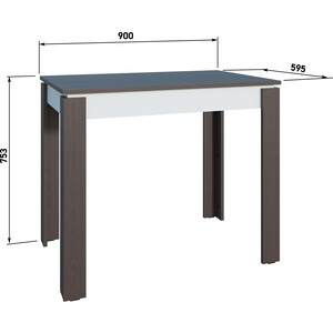 Стол обеденный Атмосфера Оптима венге/белый