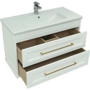 Мебель для ванной Aquanet Бостон М 100 Эйфория белая матовая, ручки золото
