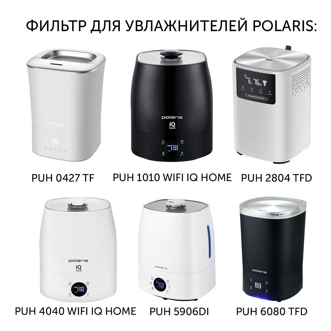 Фильтр для увлажнителей воздуха Polaris PUH 5906Di , 7005TFD, 0427TF, 7240TF, 8105TF, 6080TFD, 8060TFD, 2804TFD, 1010 WIFI IQ Home, 4040 WIFI IQ Home в Москвe