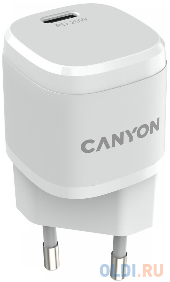 Canyon, PD 20W Input: 100V-240V, Output: 1 port charge: USB-C:PD 20W (5V3A/9V2.22A/12V1.66A) , Eu plug, Over- Voltage ,  over-heated, over-current and в Москвe