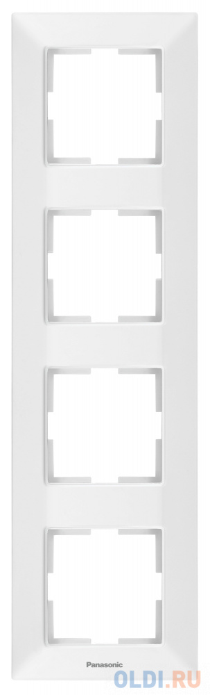 Рамка Panasonic Arkedia Slim WNTF08142WH-RU 4x вертикальный монтаж пластик белый (упак.:1шт)