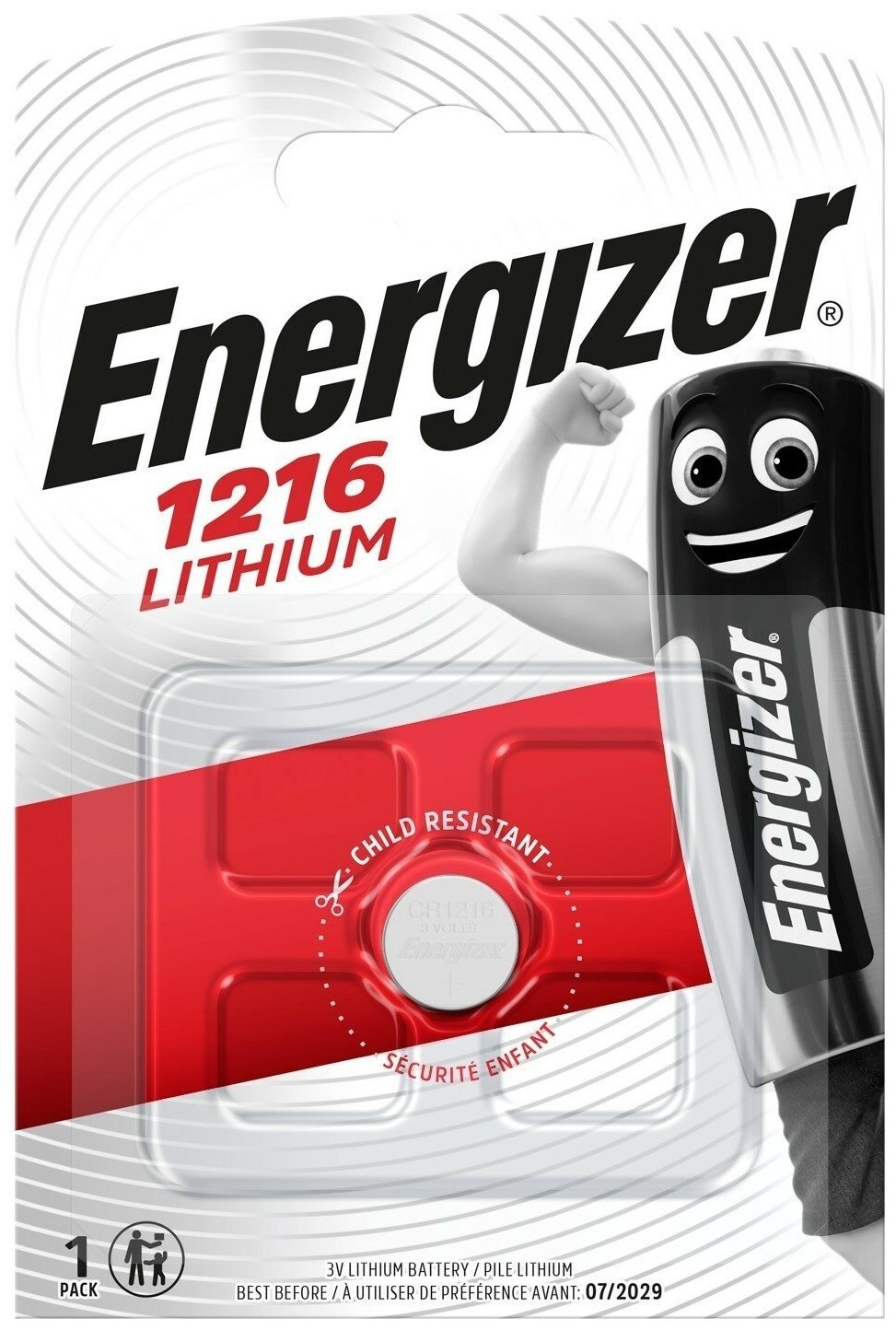 Батарея Energizer CR1216, 3V, 1 шт. (E300843603)