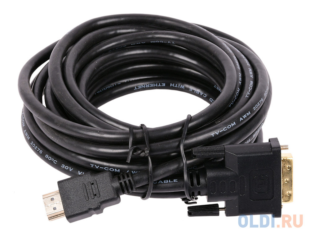 Кабель HDMI to DVI-D (19M -25M) 5м, TV-COM <LCG135E-5M