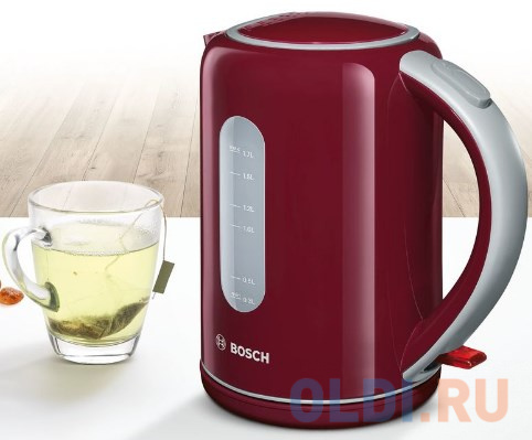 Чайник электрический Bosch TWK7604 2200 Вт красный 1.7 л пластик