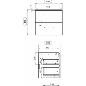 Тумба с раковиной Cersanit Lara 50 орех (64132 + S-UM-COM50/1-w)