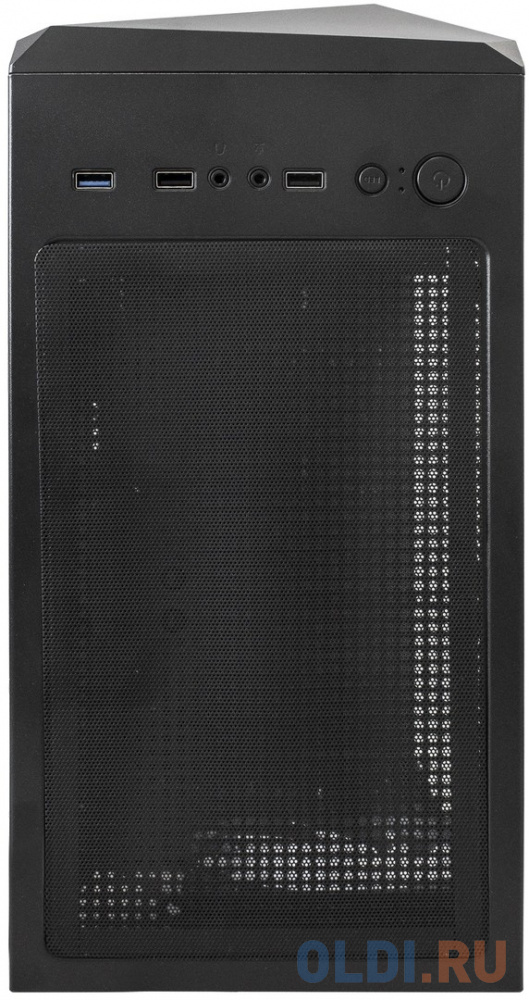 Корпус Miditower ExeGate EVO-8225-NPX500 (ATX, БП 500NPX с вент. 12см, 2*USB+1*USB3.0, черный, 2 вент. с RGB подсветкой и полоса на передней панели, б