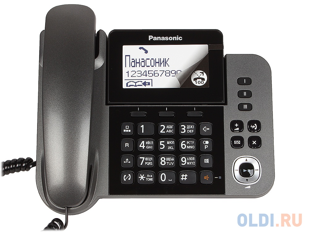 Телефон DECT Panasonic KX-TGF320RUM АОН, Стационар 3,4" + Трубка, Caller ID 50, Эко-режим, Память 100, Black-List, Автоответчик в Москвe