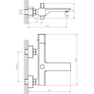 Смеситель для ванны Mixline ML27-01 хром (4610211000872)