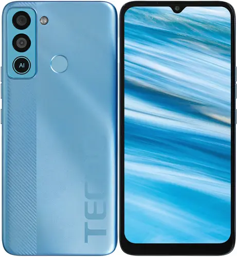 Смартфон Tecno POP 5, 6.1" 720x1560 TFT, Unisoc SC9863A, 2Gb RAM, 32Gb, 3G/4G, Wi-Fi, BT, 2xCam, 2-Sim, 4000 мА⋅ч, Micro-USB, Android 10 Go, голубой (BD4)