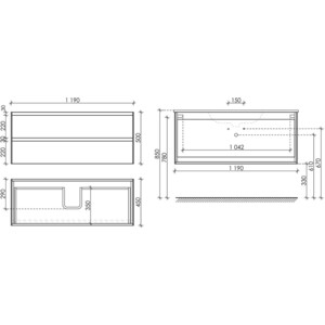 Тумба с раковиной Sancos Cento 120 два ящика, карпатская ель (CN120-1KE, CN7006) в Москвe