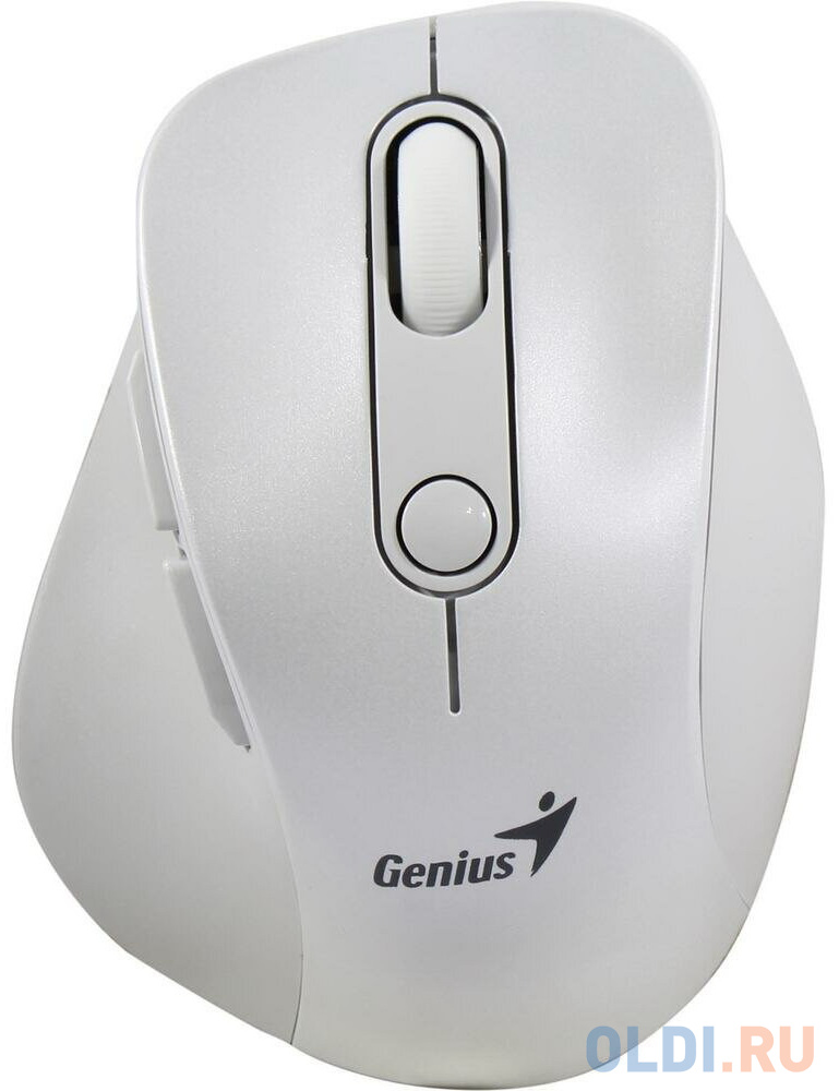 Wireless mouse Genius Ergo 9000S Pro, BT 5.0 / 2.4 GHz, RGB LED, 800 / 1200 / 1600 / 2400 DPI, buttons: 6, color: pearl white