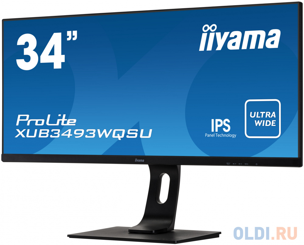 Монитор 34" iiYama XUB3493WQSU-B1 черный ADS-IPS 3440x1440 400 cd/m^2 4 ms HDMI DisplayPort Аудио USB