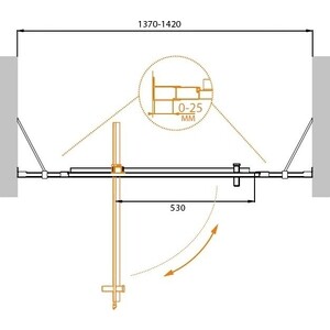 Душевая дверь Cezares Molveno BA-12 140x190 прозрачная, хром (Molveno BA-12-BA-12-80+60-C-Cr-IV) в Москвe