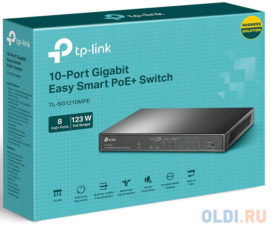 Коммутатор TP-Link TL-SG1210MPE 10G 8PoE+ 123W настраиваемый в Москвe