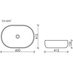 Раковина-чаша Ceramica Nova Element 60х42 черный матовый (CN6047MB)